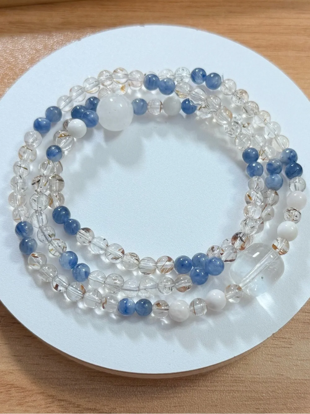 Natural Crystal Bracelet | Black Gold Super Seven, Kyanite
